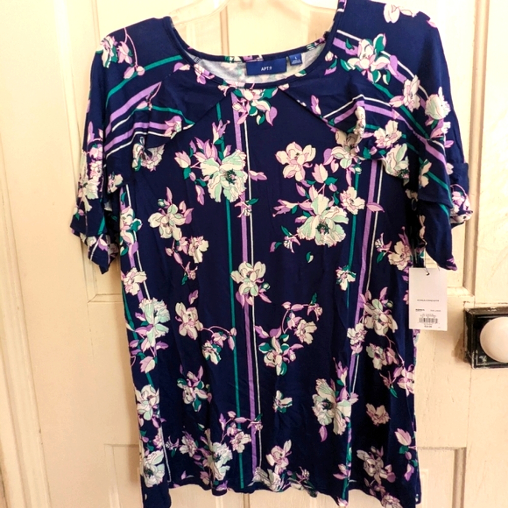 NWT! Apt. 9 Floral Short Sleeve Blouse